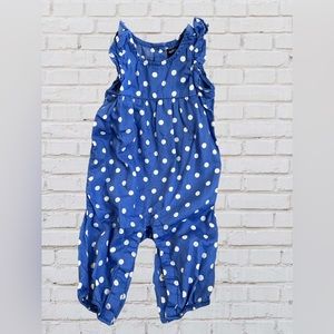 Baby Gap Blue and White Polka Dot Romper, 3-6 months